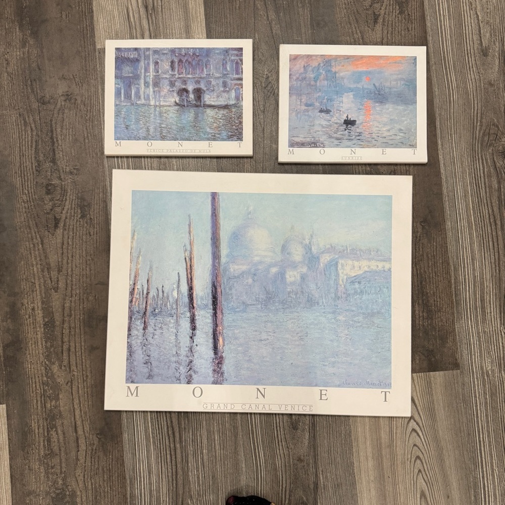 Claude Monet‎ Art Print Set - Blue and Gray